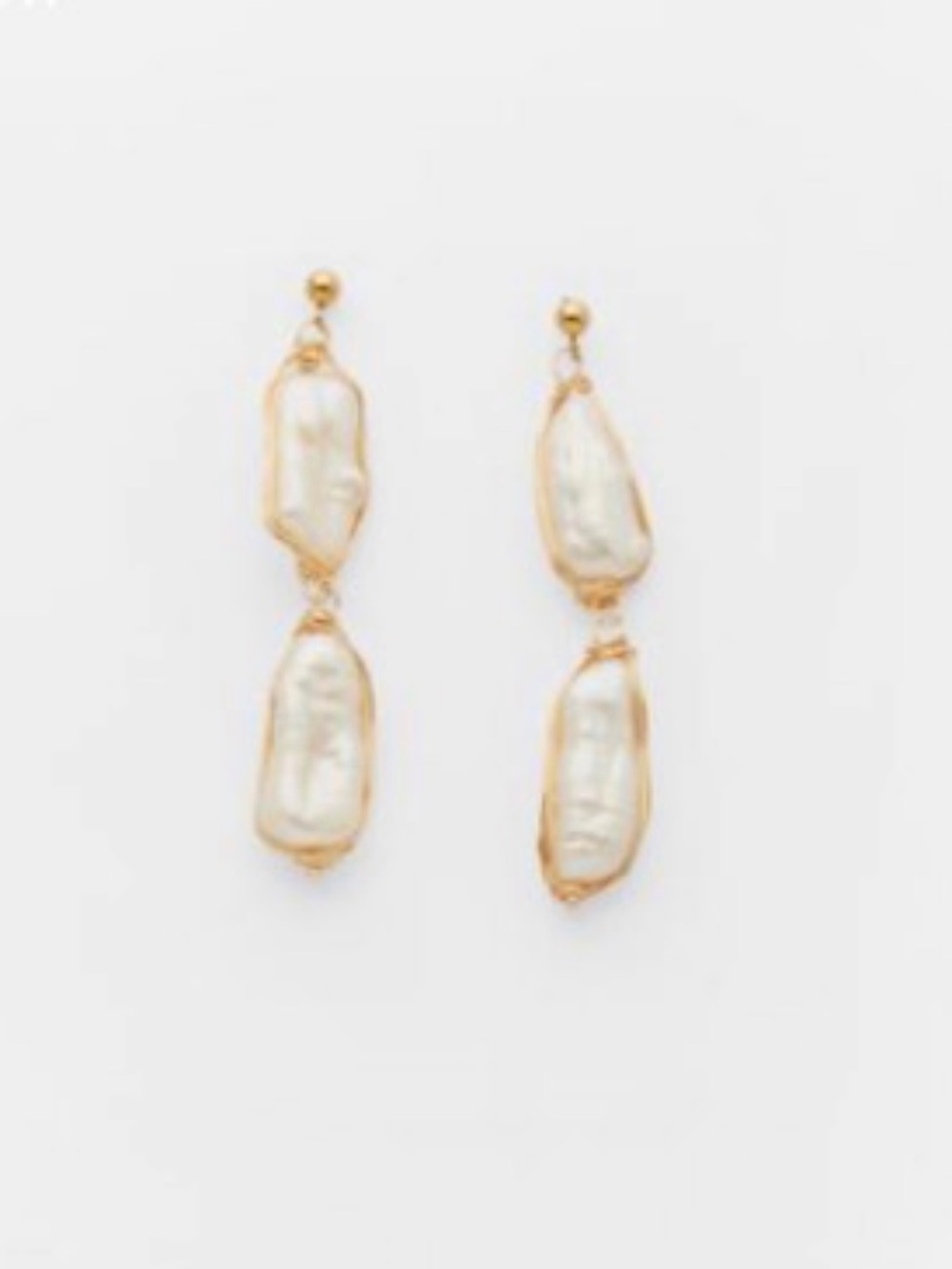 LIKE NEW. Reliquia Jewel Delgada Earrings Double Pearl Drop Earrings - Picture 7 of 7